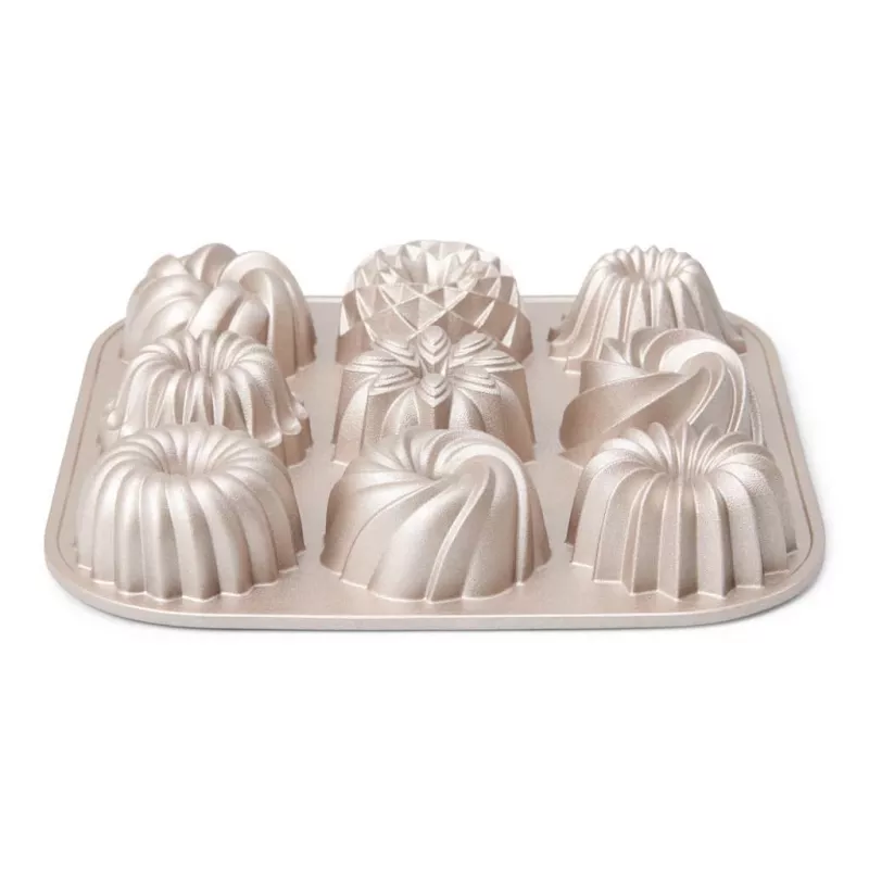 Patisse PAT-04521 antiaanbak koolstofstalen mini-gugelhupf vormenset, 6-delig, zwart