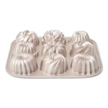 Patisse PAT-04521 antiaanbak koolstofstalen mini-gugelhupf vormenset, 6-delig, zwart