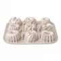 Patisse PAT-04521 antiaanbak koolstofstalen mini-gugelhupf vormenset, 6-delig, zwart