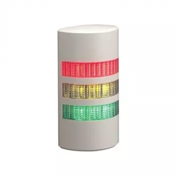 PATLITE WEP-302FB-RYG LED-signaalkolom, 3-traps rood/geel/groen, zoemer, wandmontage, 24V DC, IP65, wit