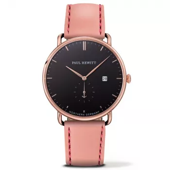 PAUL HEWITT Grand Atlantic Line herenhorloge PHTGARB24M 42mm zwarte wijzerplaat leren band