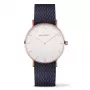 Paul Hewitt Sailor Line unisex quartz horloge 39mm roségoud RVS behuizing witte wijzerplaat grijze leren band PH-SA-RSTW17S