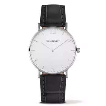 Paul Hewitt Sailor Line unisex quartz horloge 39mm RVS mesh band zilver witte zand wijzerplaat PH-SA-SSTW15S