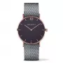 PAUL HEWITT unisex Sailor Line quartzhorloge 39mm roségoud RVS mesh zwarte wijzerplaat PH-SA-RSTB18S