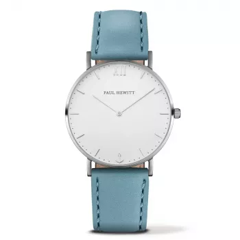 PAUL HEWITT unisex horloge PH-SA-SSTW23M 39mm roestvrijstalen mesh zilver/wit