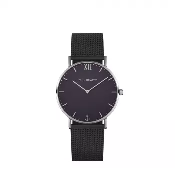 PAUL HEWITT unisex horloge Sailor Line 39mm RVS mesh zwart PHSASSTB5M101
