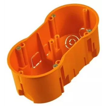 PAWBOL A.0042WPG diepe dubbele inbouwdoos 60 mm met schroeven, oranje