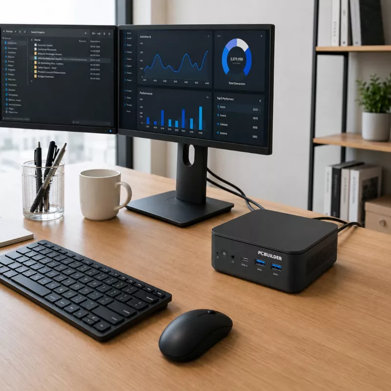 PCBuilder CUBE Intel Core 3-100U 12GB DDR5 512GB Windows 11 Home mini-pc