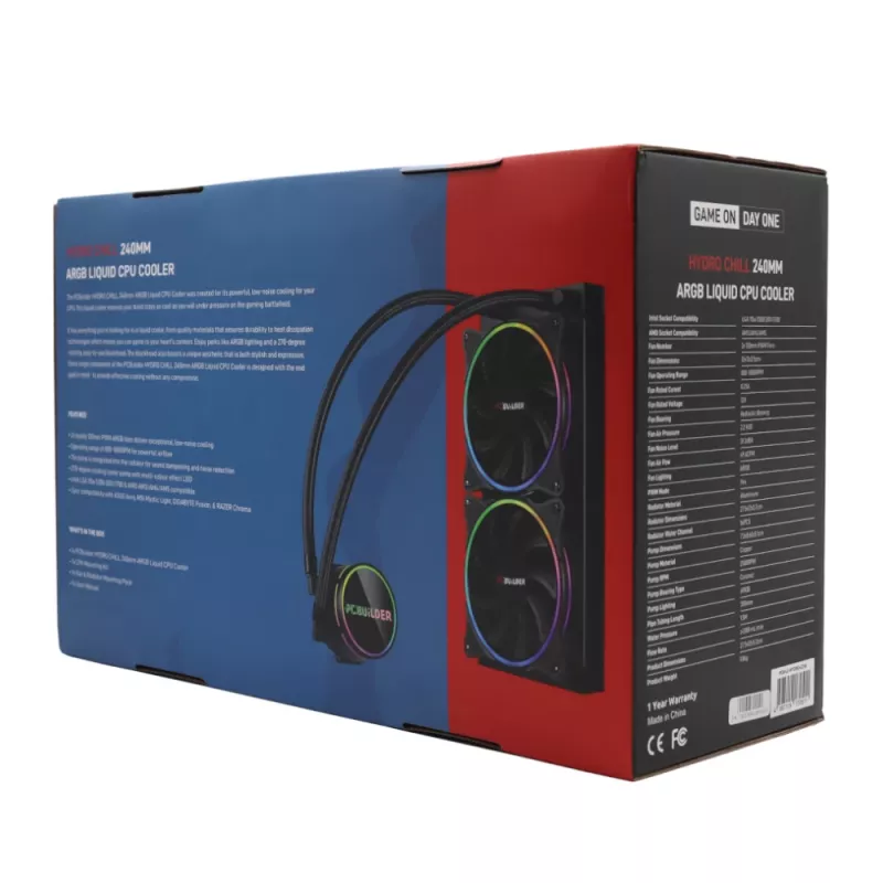PCBuilder Hydro Chill 240MM AIO vloeistof-CPU-koeler ARGB