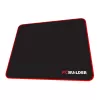 PCBuilder TRACK klein muismat – stofoppervlak, anti-fray genaaide randen, antislip rubberen basis, 3 mm dik, zwart