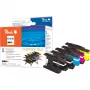 Peach PI500-129 compatibele inktpatronen multipack (5 stuks, 2 zwart, 1 cyaan, 1 magenta, 1 geel) voor Brother inkjetprinters