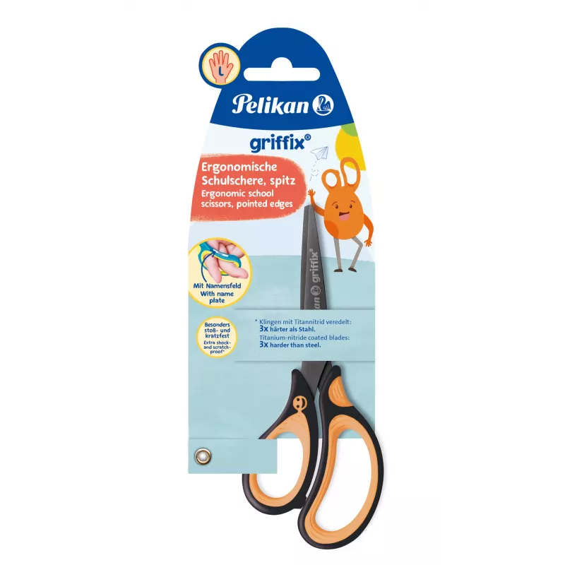 Pelikan Griffix Schoolschaar, puntig, voor linkshandigen, Neon Black (819176)