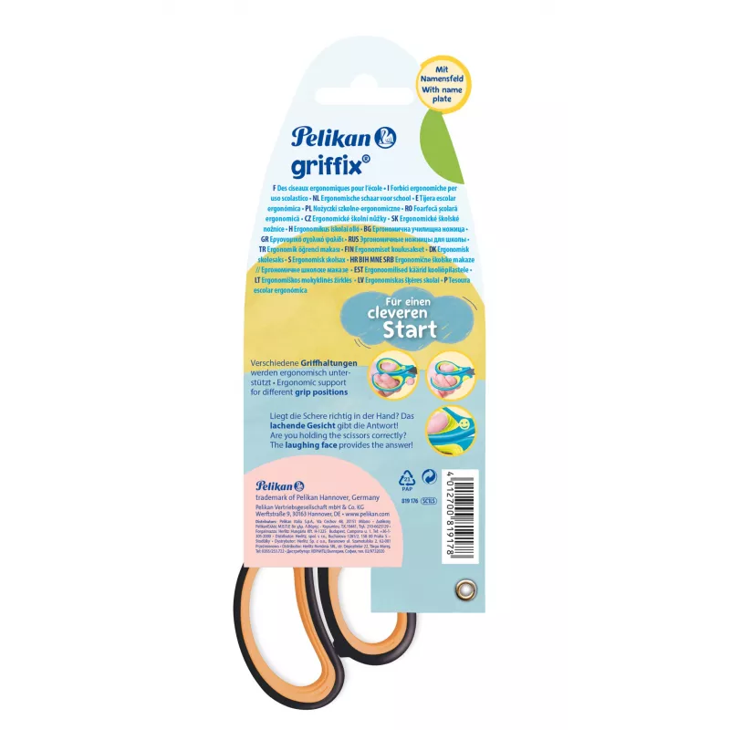 Pelikan Griffix Schoolschaar, puntig, voor linkshandigen, Neon Black (819176)