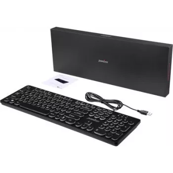 Perixx PERIBOARD-317 R DE B bedrade USB-toetsenbord, Duitse QWERTZ-layout, witte LED-achtergrondverlichting, zwart 12011