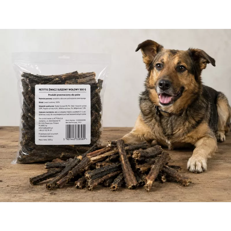 PETITTO gedroogd rundvlees kauwsnack 500g