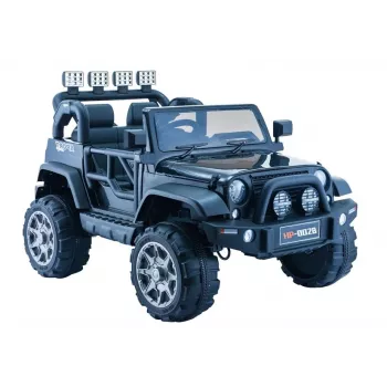 PETMEX Accu-aangedreven Jeep HP012 voor kinderen met LED-verlichting en MP3, Zwart