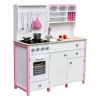 PETMEX Paula houten speelkeuken voor kinderen roze wit met openingselementen