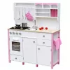 PETMEX Paula houten speelkeuken voor kinderen roze wit met openingselementen