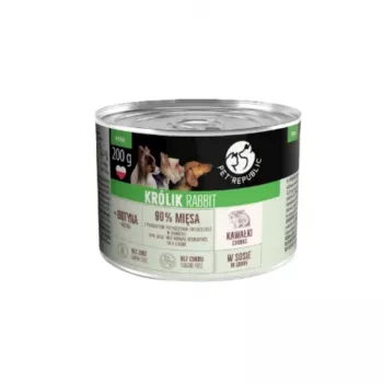 PETREPUBLIC stukjes met konijn in saus natvoer voor honden - 10 x 200g