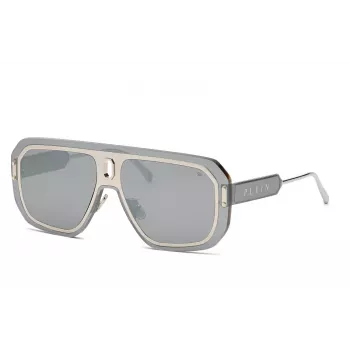 PHILIPP PLEIN MAN SPP050-99579X zonnebril zwart acetaat grijs glas 57mm