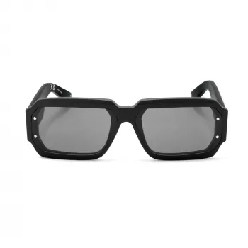 PHILIPP PLEIN MAN SPP150-670703 zonnebril rechthoekig zwart montuur grijze glazen 67/11/145 mm