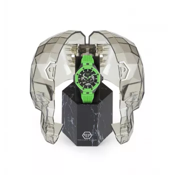 Philipp Plein heren automatisch horloge PWPFA0624 46mm roestvrij staal zwart siliconen