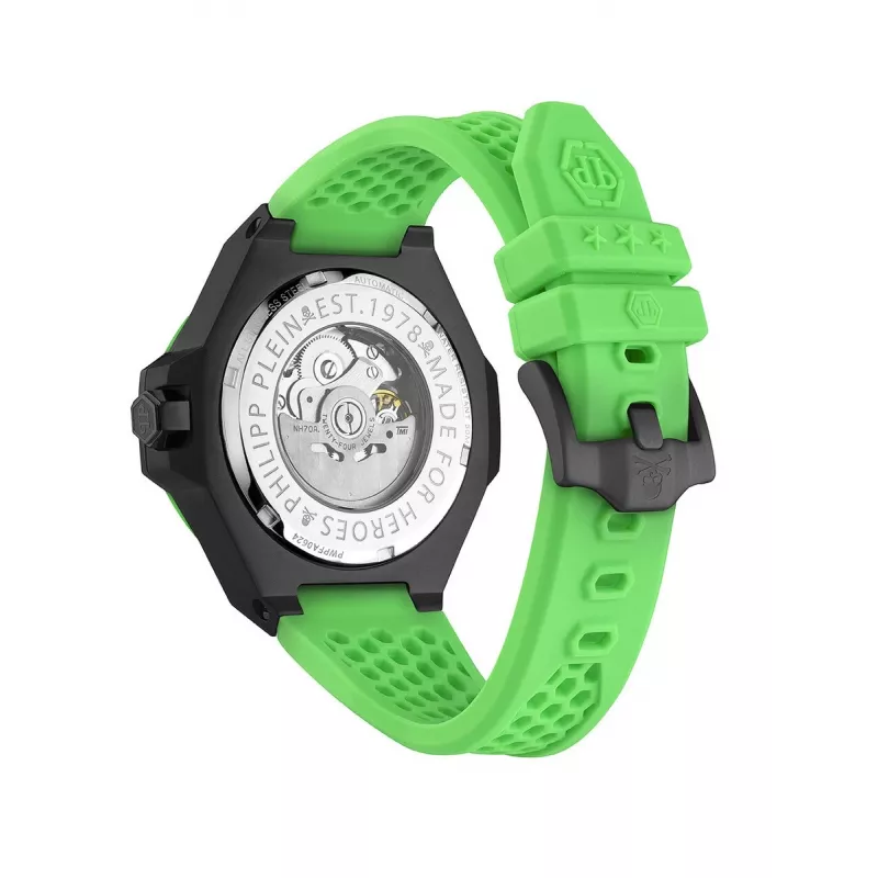Philipp Plein heren automatisch horloge PWPFA0624 46mm roestvrij staal zwart siliconen