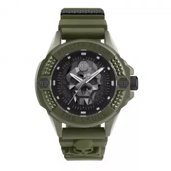 Philipp Plein heren automatisch skeleton horloge PWUBA0423 44mm zwart siliconen