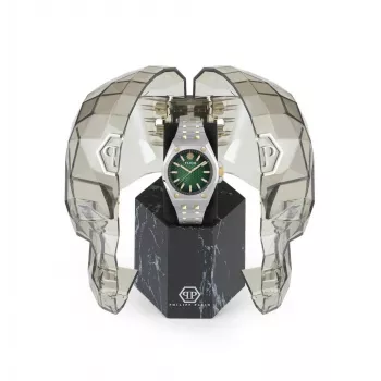 Philipp Plein Herenhorloge PWPMA0224 43mm zwarte wijzerplaat siliconen band