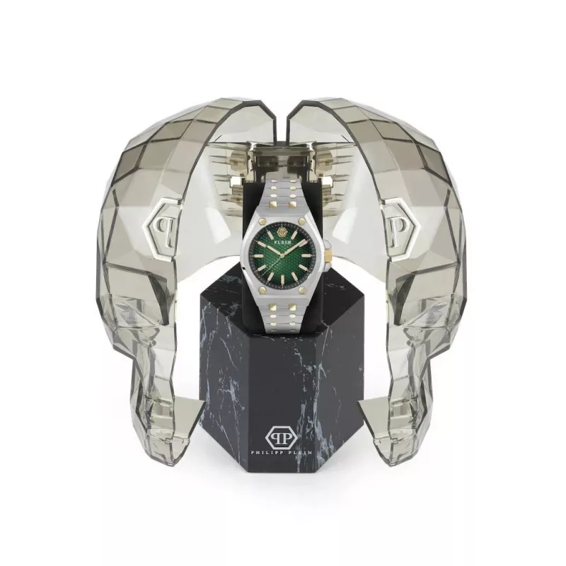 Philipp Plein Herenhorloge PWPMA0224 43mm zwarte wijzerplaat siliconen band