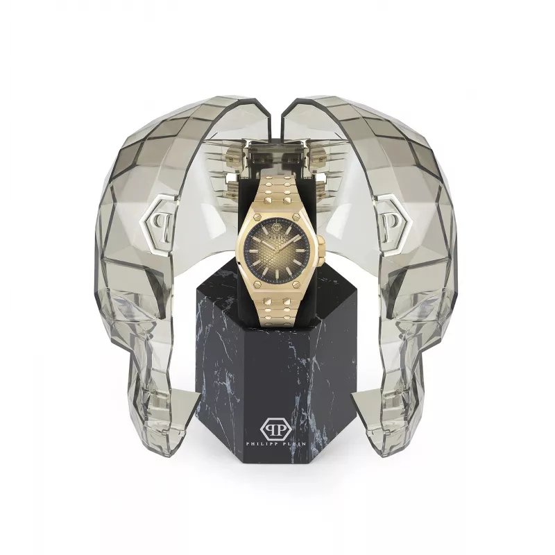 Philipp Plein herenhorloge PWPMA0324 43mm zwarte skeletwijzerplaat siliconen band