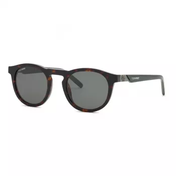 Philipp Plein Sport herenzonnebril SSP035-520722 zwart rechthoekig acetaat montuur grijze glazen 52 mm