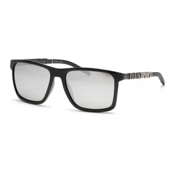 PHILIPP PLEIN SPORT SSP013-58Z42Z herenzonnebril - zwart acetaat montuur, grijze polycarbonaatglazen, 58/17/145 mm