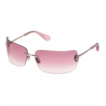 Philipp Plein SPP027V950A39 dames vierkante zonnebril - zwart acetaat frame grijze glazen 95mm