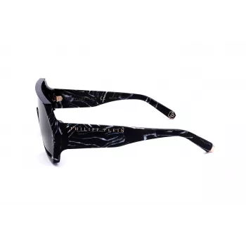 Philipp Plein SPP047-0Z21 herenzonnebril zwart montuur grijze glazen 99mm
