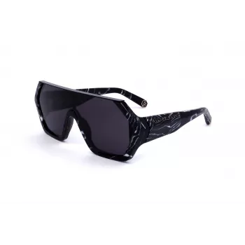 Philipp Plein SPP047-0Z21 herenzonnebril zwart montuur grijze glazen 99mm