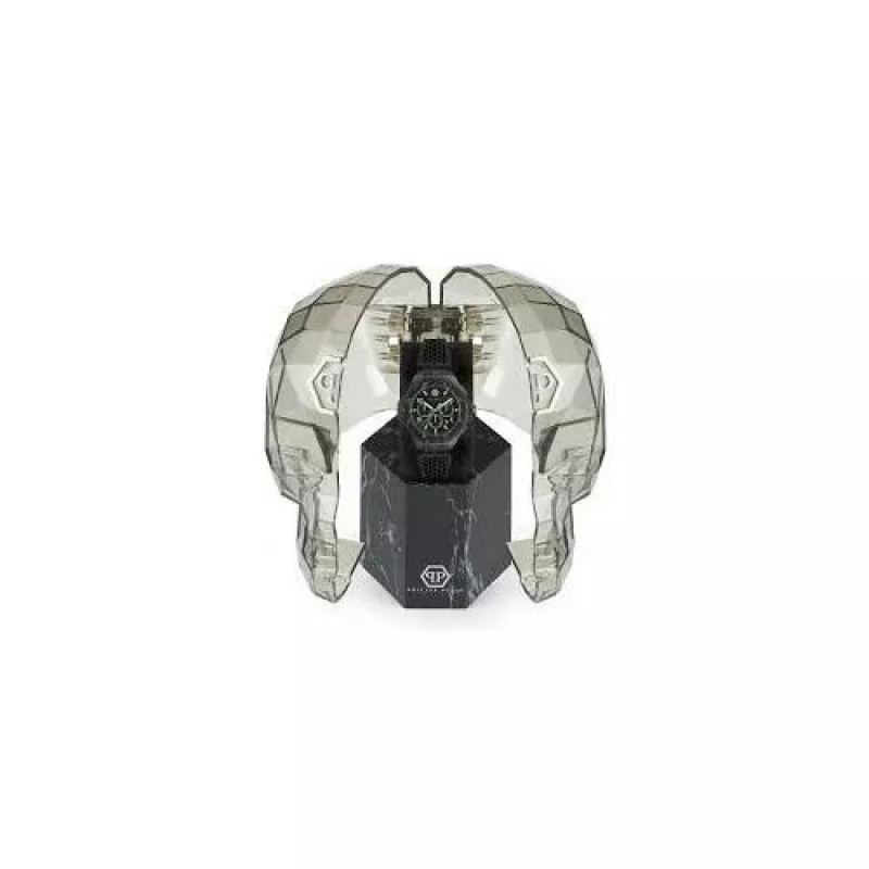 Philipp Plein The $keleton heren automatisch horloge PWPRA0624 46mm RVS zwart siliconen
