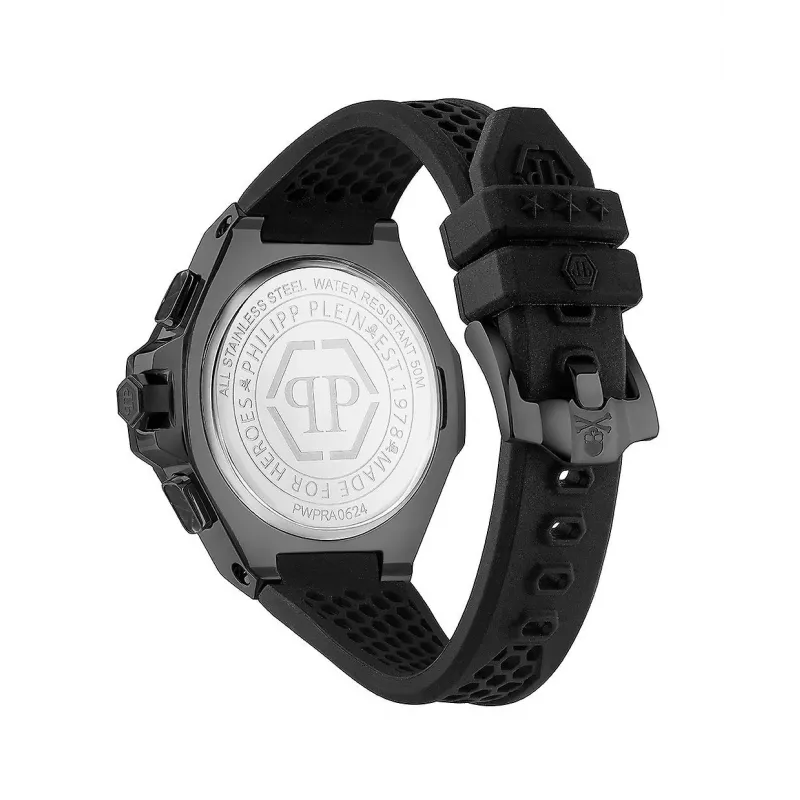 Philipp Plein The $keleton heren automatisch horloge PWPRA0624 46mm RVS zwart siliconen
