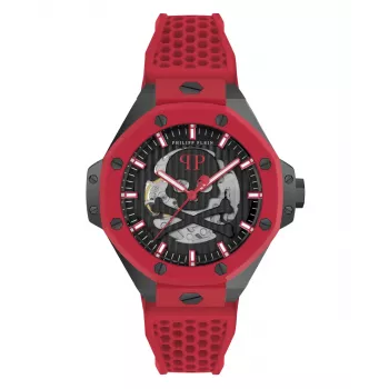 Philipp Plein The $kull King heren quartz horloge PWPFA0524 44 mm zwart siliconen