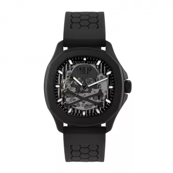 Philipp Plein The Skeleton automatisch herenhorloge PWRAA0923 42mm zwart siliconen
