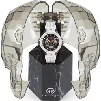 Philipp Plein The Skeleton heren automatisch horloge PWPFA0724 46mm zwart silicone