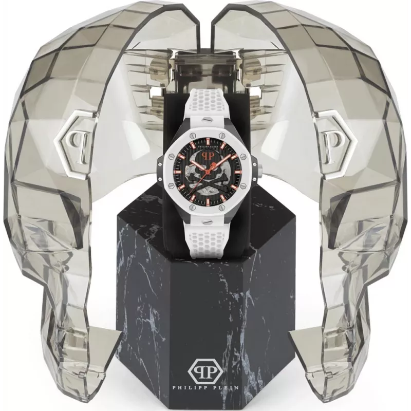 Philipp Plein The Skeleton heren automatisch horloge PWPFA0724 46mm zwart silicone