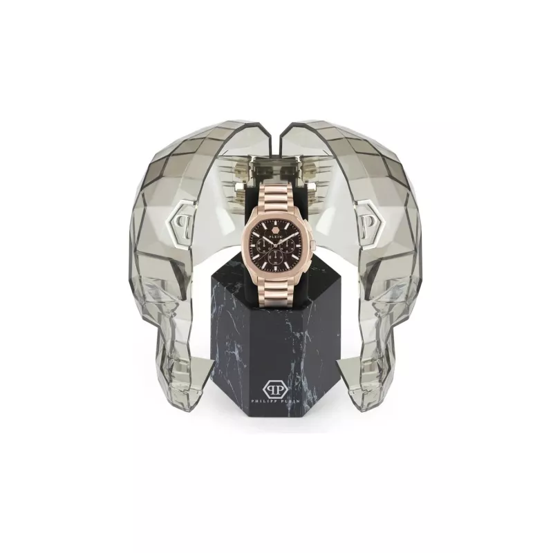 Philipp Plein The Skeleton heren quartz horloge PWSAA0623 44mm zwart siliconenband