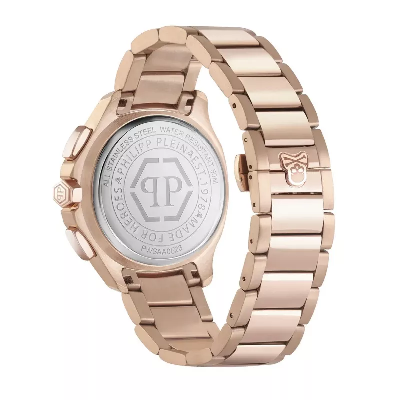 Philipp Plein The Skeleton heren quartz horloge PWSAA0623 44mm zwart siliconenband