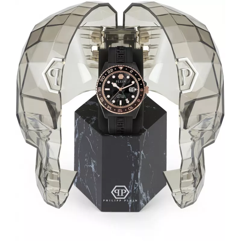 Philipp Plein The Skeleton heren quartz horloge PWYBA0823 44mm zwart siliconen