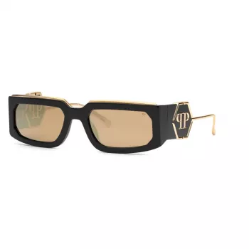 PHILIPP PLEIN unisex zonnebril SPP119M58700G - zwart montuur, grijs verloopglazen, 58 mm