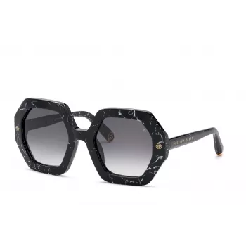 PHILIPP PLEIN dameszonnebril SPP039M530869 - zwart montuur, grijze glazen, 53 mm