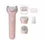 Philips Epilator Series 9000 BRE718/00 draadloze nat- & droogepilator met 32 pincetten, keramische schijven, Opti-Light, 2 snelheden, Li-ion-accu, 40 min gebruikstijd, incl. Optimal-Contact-opzetstuk, opzetstuk voor gevoelige zones, peelinghandschoen