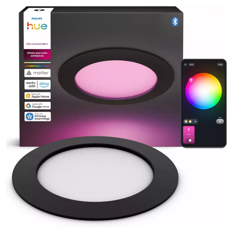 Philips Hue White & Color Ambiance Slim inbouwspot L EMEA-zwart