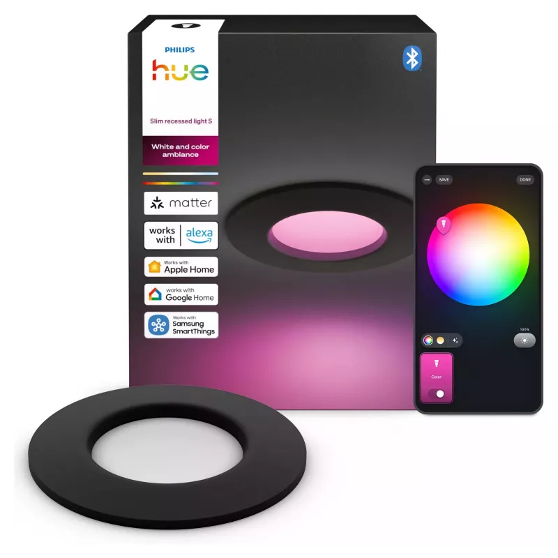 Philips Hue White & Color Ambiance Slim Inbouwspot S EMEA Zwart